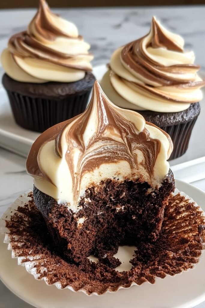 Chocolate Coffee Cream Cupcakes with Ganache Topping Recipe